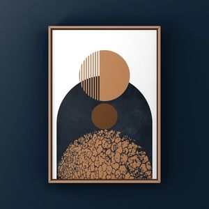 Scandinavian modern MCM boho abstract art print